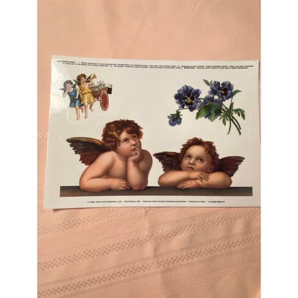 1996 Angel / Floral Window Cling Things by Creative Horizons 6 pgs 24 individual - Picture 4 of 7